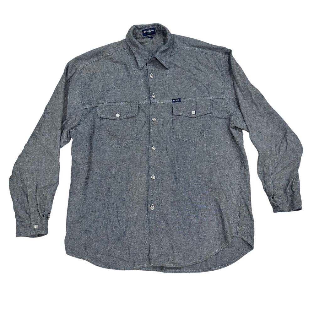 GUESS Jeans American Tradition Flannel Gray L Vintage